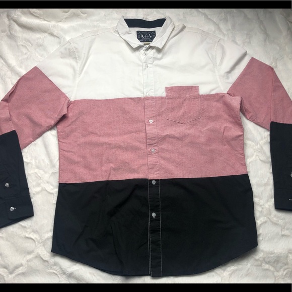 R. Sole Colorblock Oxford Button Down Shirt size X Large - Picture 3 of 11